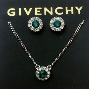 Givenchy Pave Necklace & Studded Earrings Set